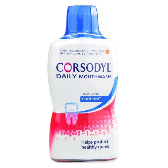 Corsodyl Daily Mouthwash Alcohol Free Cool Mint 500ml