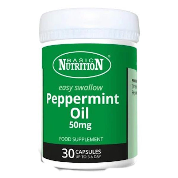 Basic Nutrition Easy Swallow Peppermint Oil 50mg 30 Capsules
