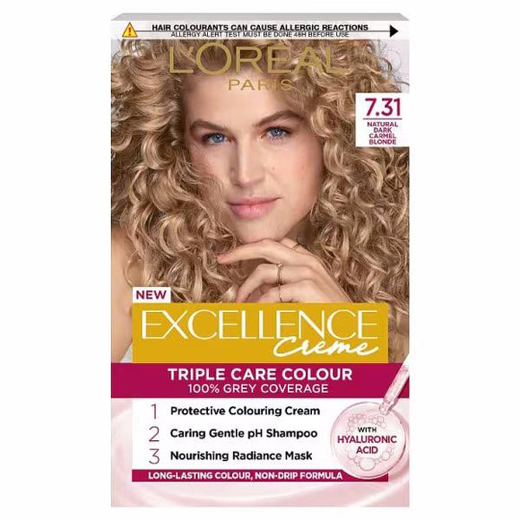 L'Oreal Excellence Creme Triple Care Colour 7.31 Natural Dark Caramel Blonde