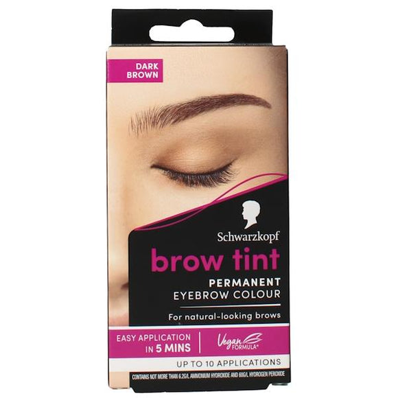 Schwarzkopf Brow Tint Permanent Eyebrow Colour Dark Brown