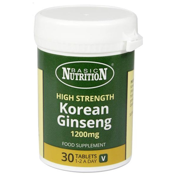 Basic Nutrition High Strength Korean Ginseng 1200mg 30 Tablets