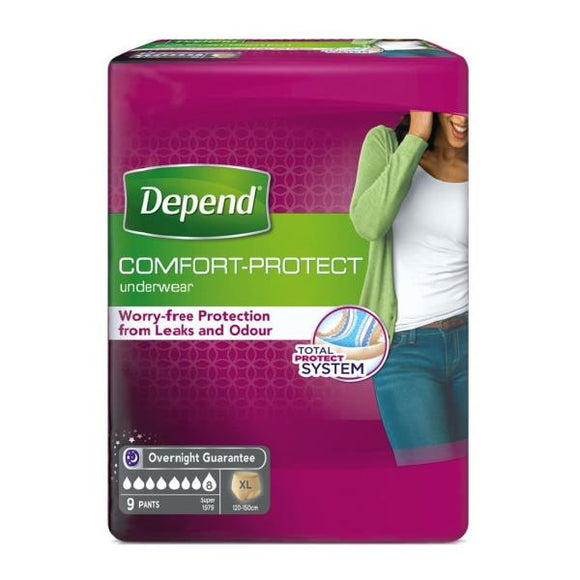 Depend Comfort Protect Underwear For Women XL 9 Pants