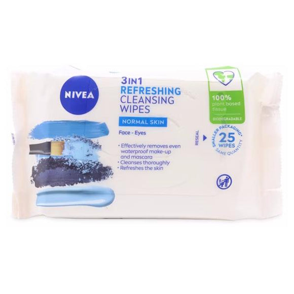 Nivea 3in1 Refreshing Cleansing Wipes 25 Wipes