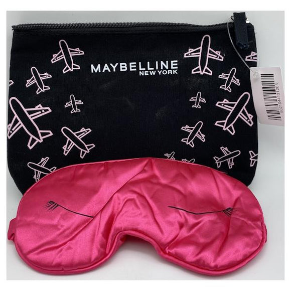 Maybelline New York Travel Make-Up Bag with Pink Eye Mask