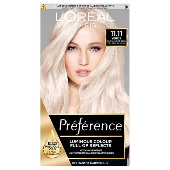 L'Oreal Preference Permanent Colour 11.11 Venice Ultra-Light Cool Crystal Blonde