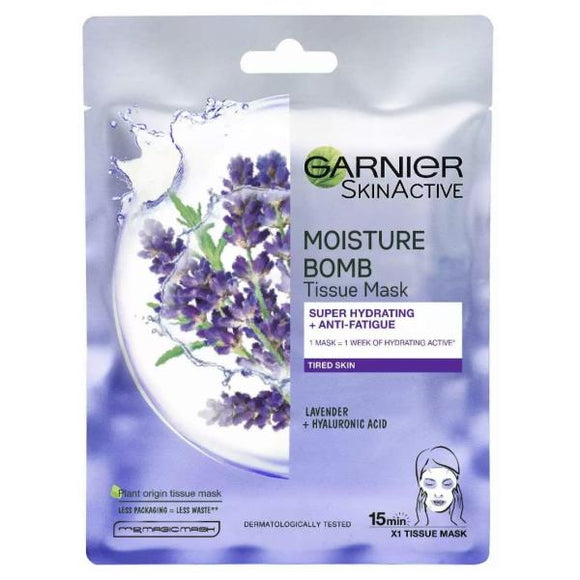 Garnier Skin Active Moisture Bomb Tissue Mask Lavender + Hyaluronic Acid