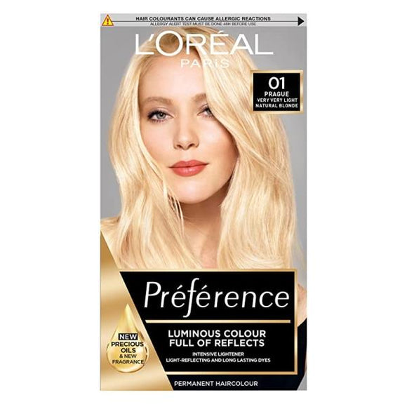 L'Oreal Preference Permanent Colour 01 Prague Very Very Light Natural Blonde