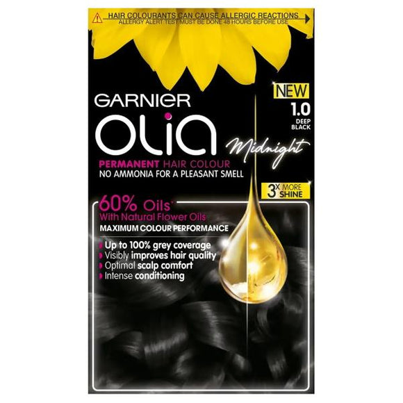 Garnier Olia Midnight Permanent Hair Colour 1.0 Deep Black