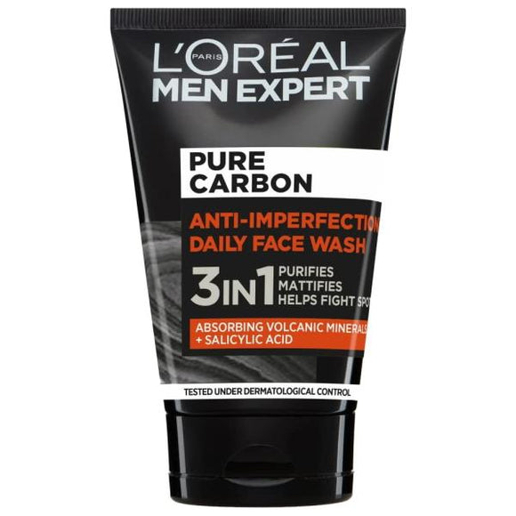 L'Oreal Men Expert Pure Carbon Anti-Imperfection 3in1 Daily Face Wash 100ml