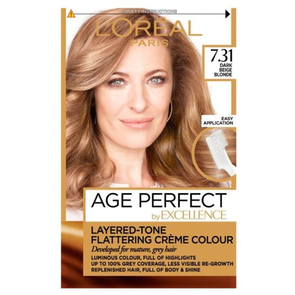 L'Oreal Age Perfect Permanent Creme Colour 7.31 Dark Beige Blonde