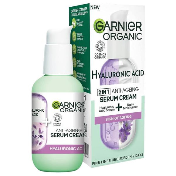 Garnier Organic Hyaluronic Acid 2in1 Anti-Ageing Serum Cream 50ml
