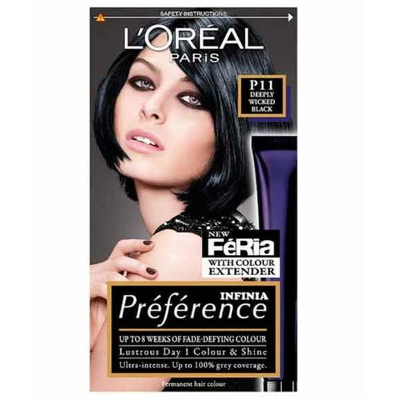 L'Oreal Infinia Preference Permanent Colour P11 Deeply Wicked Black
