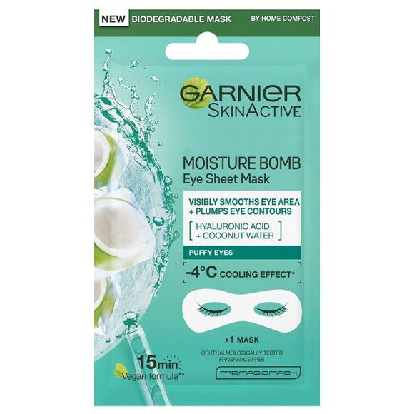 Garnier Skin Active Moisture Bomb Eye Sheet Mask Hyaluronic Acid + Coconut Water