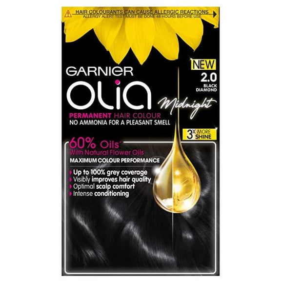 Garnier Olia Midnight Permanent Hair Colour 2.0 Black Diamond