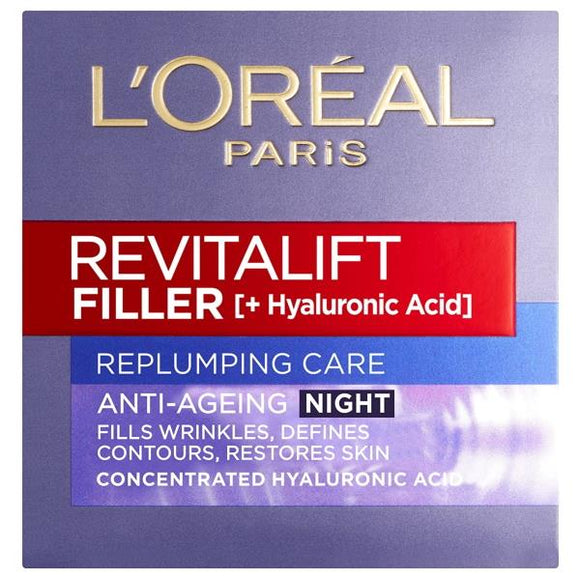 L'Oreal Revitalift Filler Replumping Care Anti-Ageing Night Cream 50ml