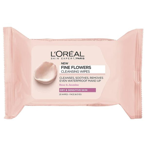 L'Oreal Fine Flowers Cleansing Wipes 25 Wipes
