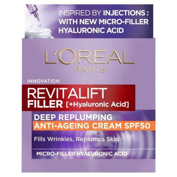 L'Oreal Revitalift Filler Deep Replumping Anti-Ageing Cream SPF50 50ml