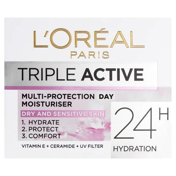 L'Oreal Triple Active Moisturiser Day Dry and Sensitive Skin 50ml