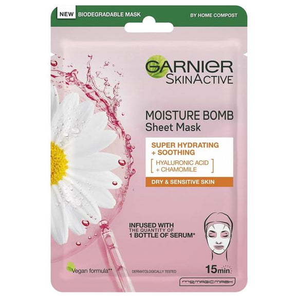 Garnier Skin Active Moisture Bomb Sheet Mask Hyaluronic Acid + Chamomile