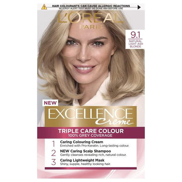 L'Oreal Excellence Creme Triple Care Colour 9.1 Natural Light Ash Blonde