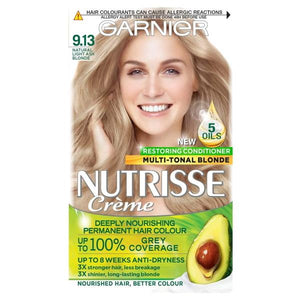 Garnier Nutrisse Creme Permanent Colour 9.13 Natural Light Ash Blonde