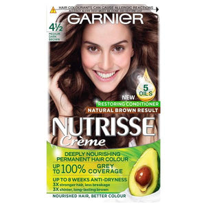 Garnier Nutrisse Creme Permanent Colour 4.12 Medium Dark Brown