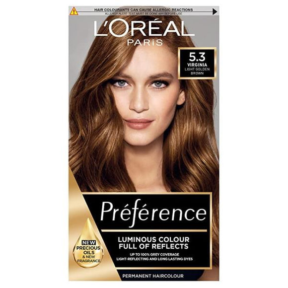 L'Oreal Preference Permanent Colour 5.3 Virginia Light Golden Brown