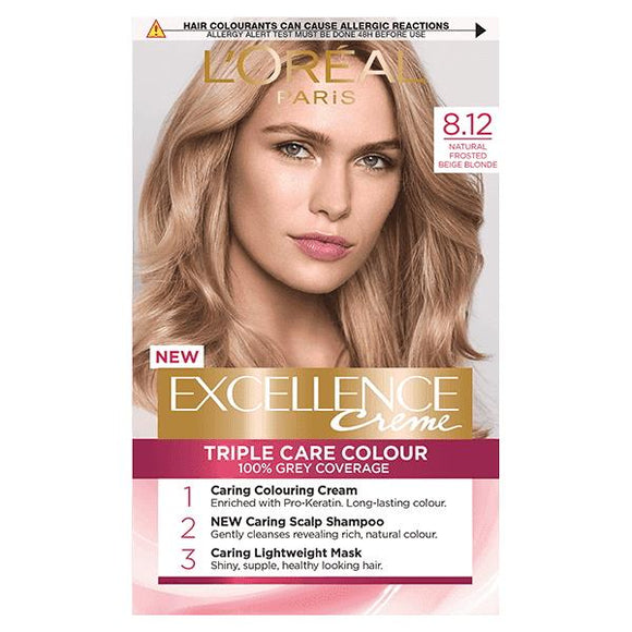 L'Oreal Excellence Creme Triple Care Colour 8.12 Natural Frosted Beige Blonde