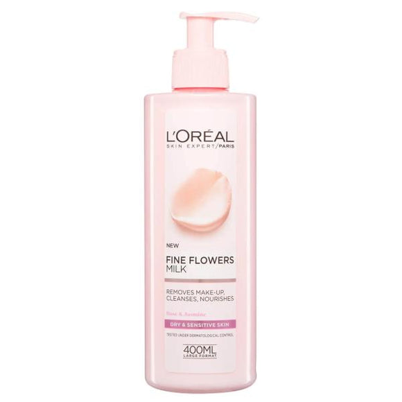 L'Oreal Fine Flowers Cleansing Milk For Dry & Sensitive Skin 400ml