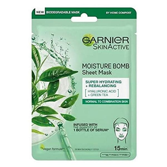 Garnier Skin Active Moisture Bomb Sheet Mask Hyaluronic Acid + Green Tea