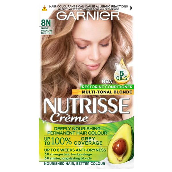 Garnier Nutrisse Creme Permanent Colour 8N Nude Medium Blonde