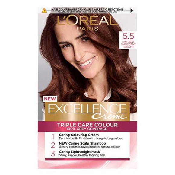L'Oreal Excellence Creme Triple Care Colour 5.5 Natural Mahogany Brown
